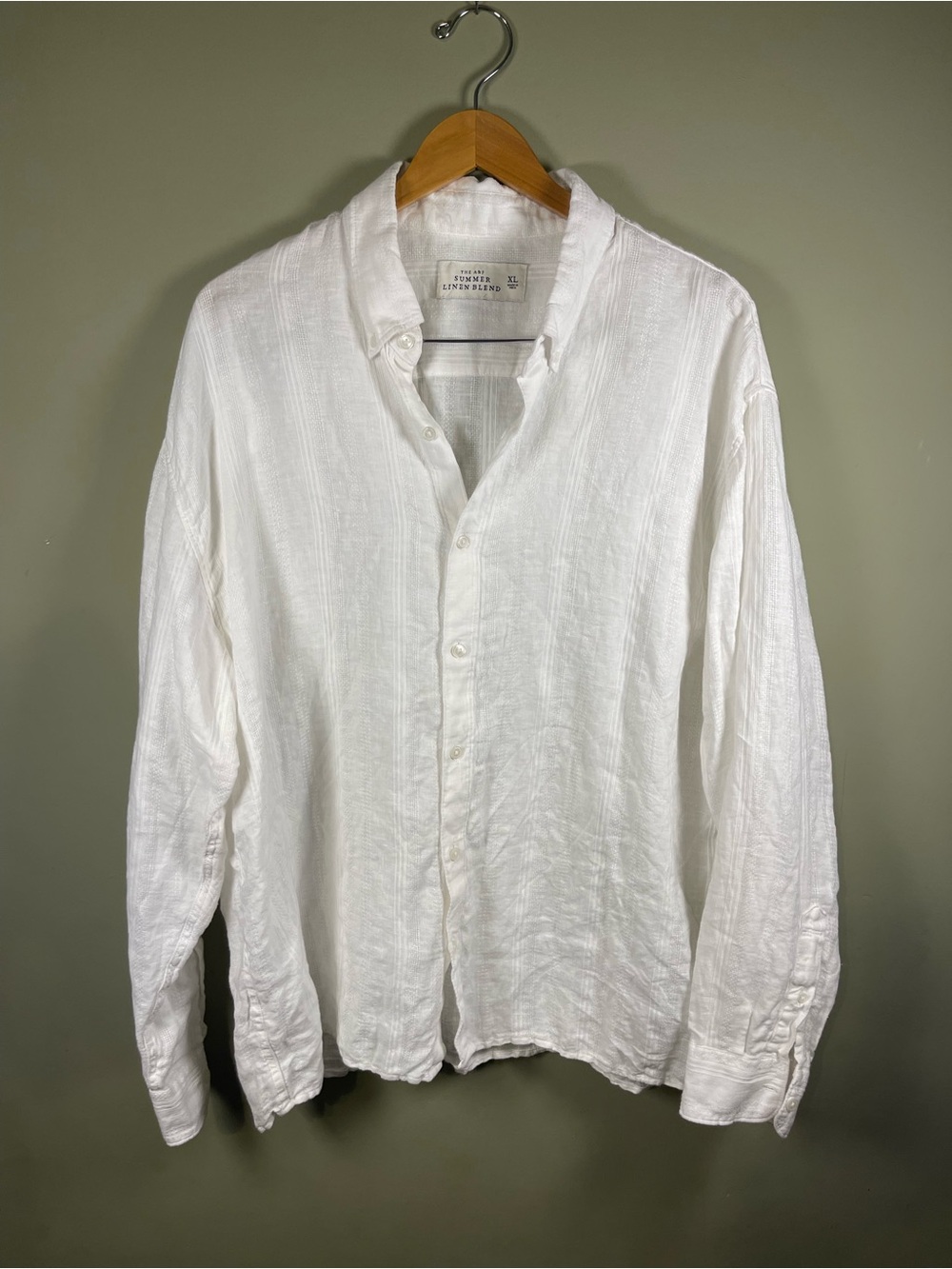 Abercrombie & Fitch Summer White Linen Blend Shirt XL